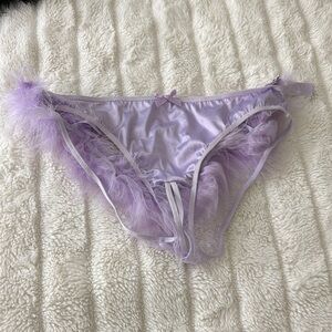 Savage x fenty marabou Lavender Lace Trim Panty xs